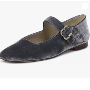 FYS Women Square Toe Low Heel Mary Jane Pumps Flats Ballets Grey Shoes